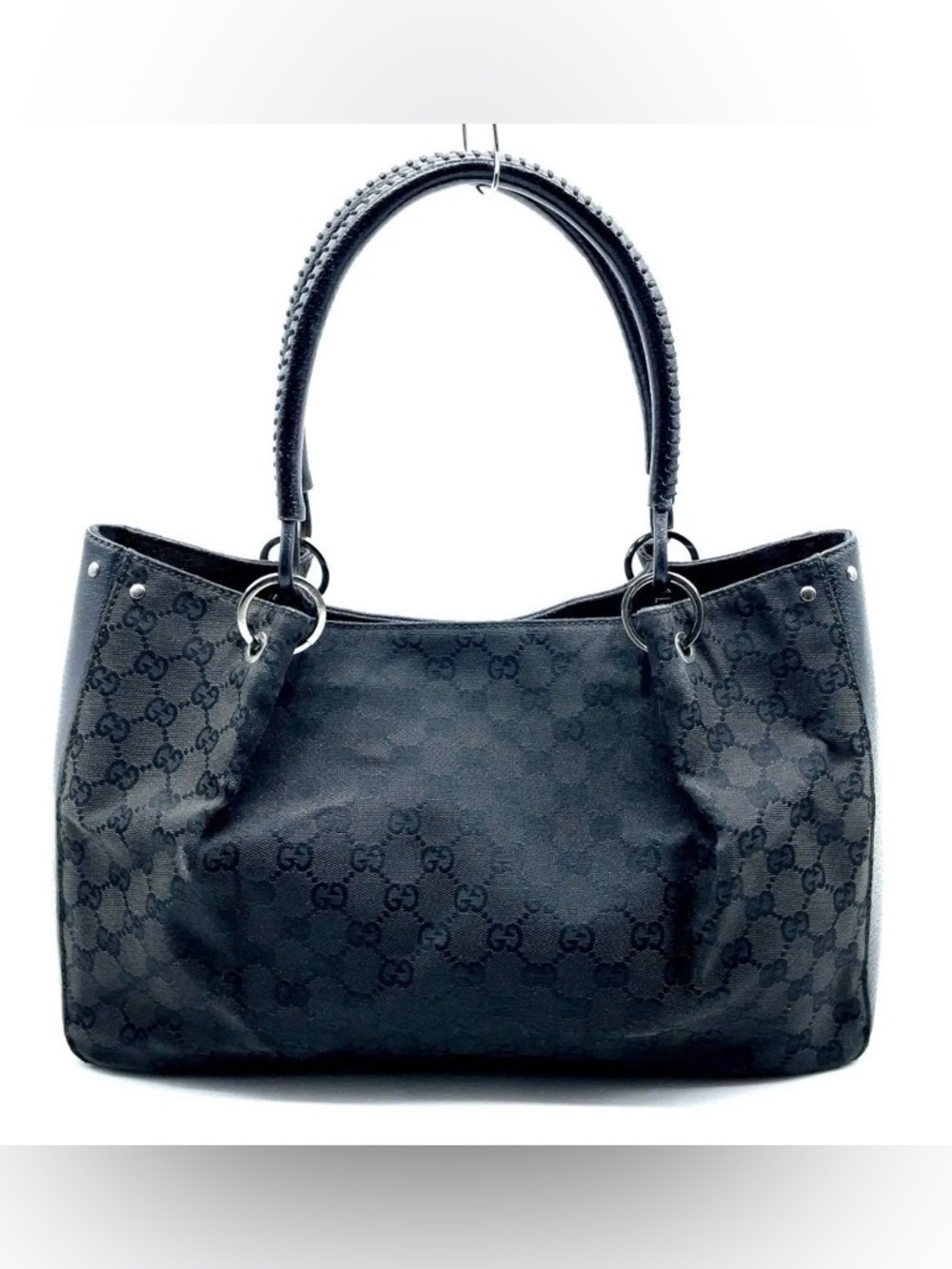 Authentic Gucci GG Canvas Leather
Black Hand Bag